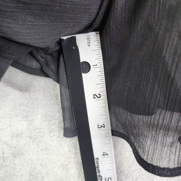 Women's Black Express Romper Long Sleeve Wrap V Neck 100% Polyester Size XS - Picture 12 of 14